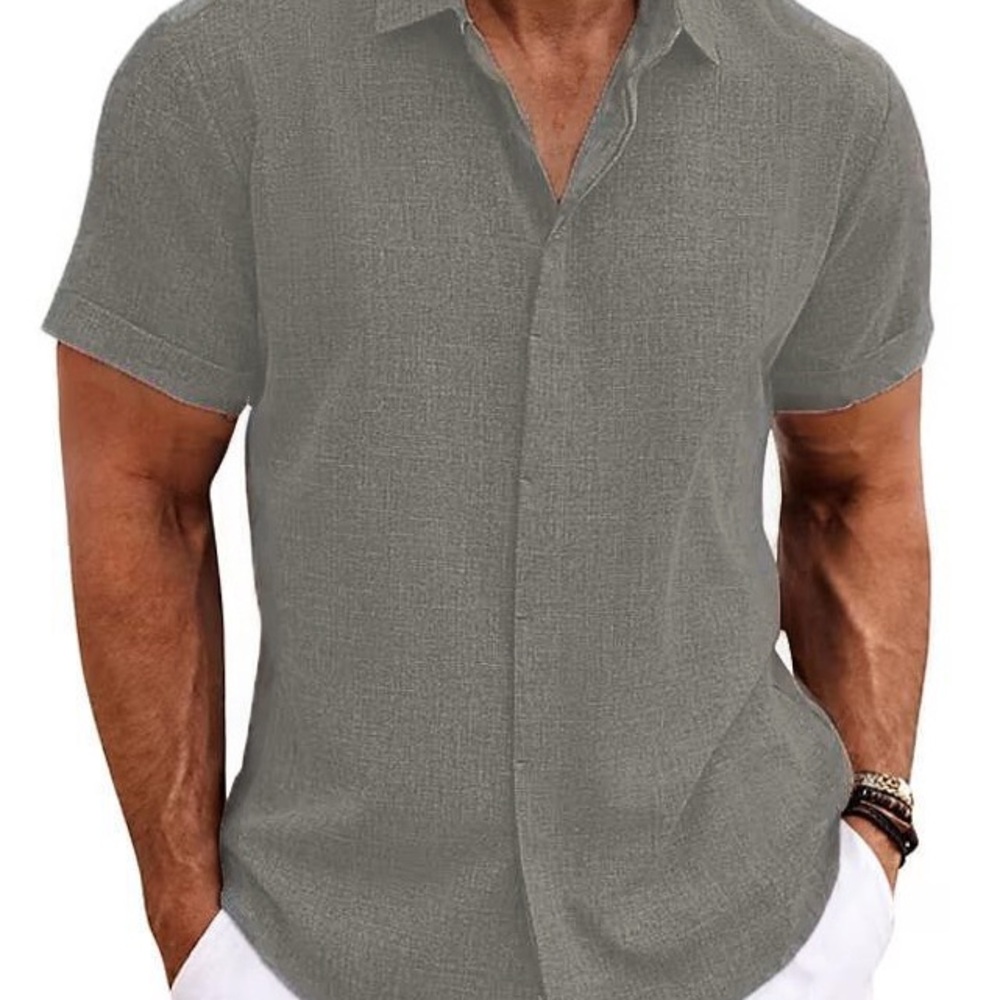 Men's Stylish Gray Short Sleeve Shirt